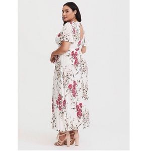 Torrid White Floral Challis Overskirt Romper